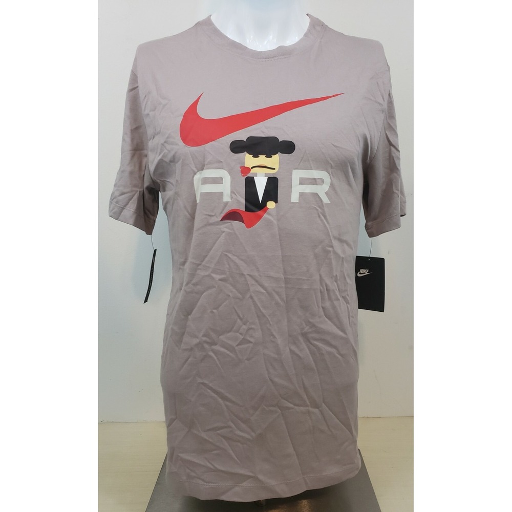The Nike Tee Air Matador Mens Small Swoosh Logo‎ Shirt Short Sleeve Taupe